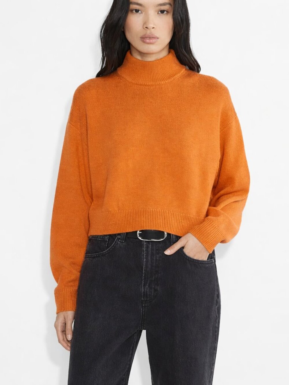 Aritzia Wilfred Harper Merino Wool Sweater Orange Sz S